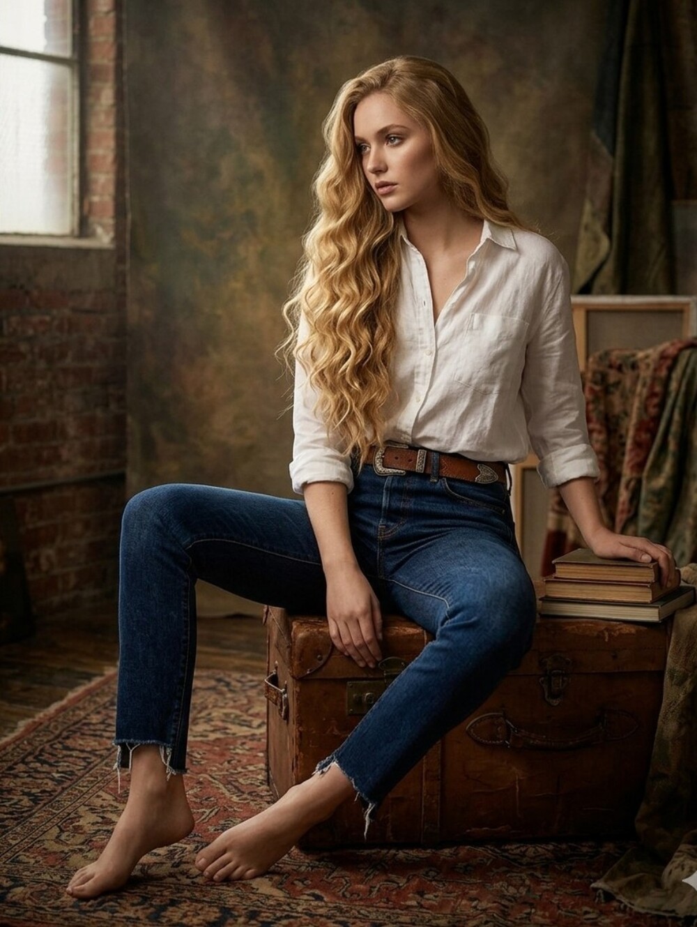 Moussy Dark Blue Ankle Crop Slim Jeans